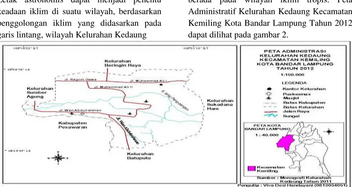 Gambar 4. Peta Lokasi Taman Kupu-kupu Gita Persada Kelurahan Kedaung Tahun 2012 