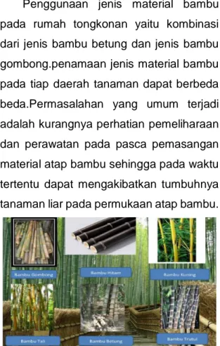 Gambar 2. Pemasangan atap bambu 