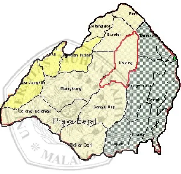 Gambar 1.3 Peta Wilayah Kecamatan Praya Barat 