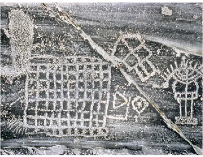 Figura 2 – Estandarte sumério retratando os grupos sociais (parte superior: rei e corte | parte  inferior: pescadores e agricultores) 