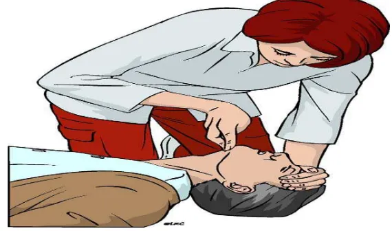 Gambar 2.2: Head-tilt, Chin-lift Maneuver (Resuscitation Council Guidelines for Resuscitation sumber: European 2010)