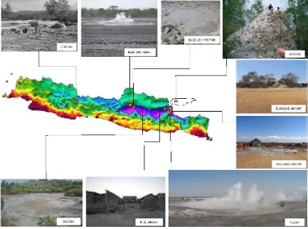 Figure 6 – Surface expression (morphology) of identified mud volcanoes in Java to 