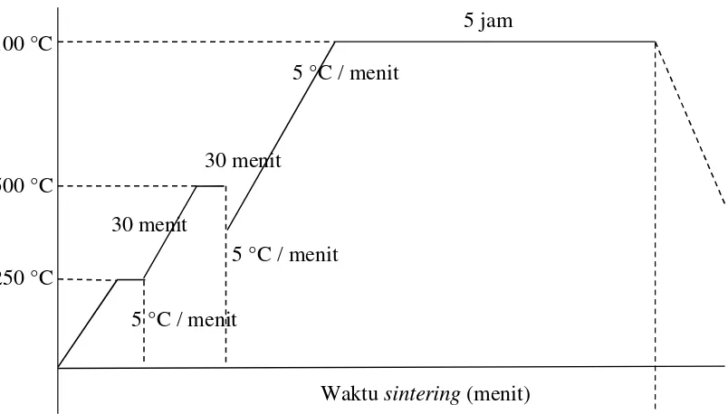 Gambar 7. Grafik proses sintering pada suhu 1000 °C.