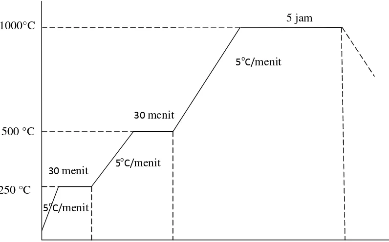 Gambar 8. Grafik proses sintering pada suhu 1000 oC.