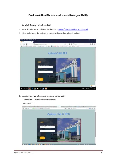 Panduan Aplikasi Catatan Atas Laporan Keuangan (CaLK)