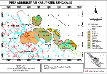Gambar 3  Batas administrasi Kabupaten Bengkalis. 