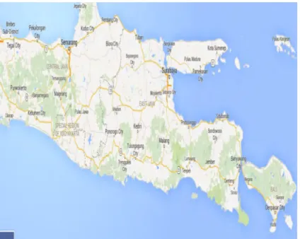 Gambar 1.1 Peta Lokasi Jawa Timur 