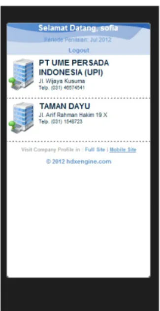 Gambar 10. Form Pilih Perusahaan 