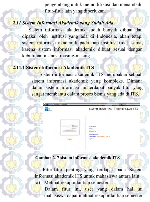 Gambar 2. 7 sistem informasi akademik ITS 