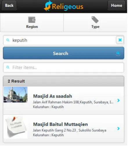 Gambar 9. Tampilan search 