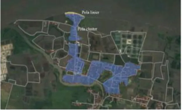 Gambar 9. Klasifikasi zona permukiman nelayan Desa Kalibuntu berdasarkan pola permukiman
