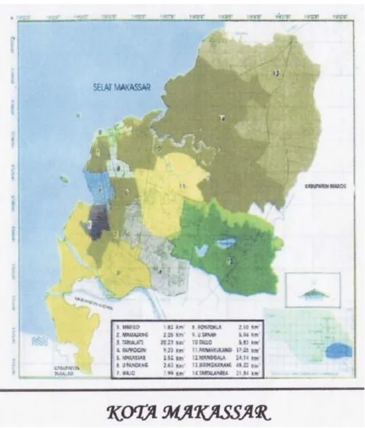 Gambar 1 Peta wilayah Kota Makassar : 