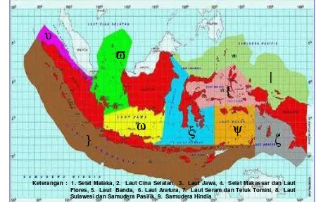 Gambar 11.  Peta Republik Indonesia dan Wilayah Pengelolaan Perikanan 