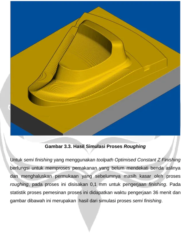 Gambar 3.3. Hasil Simulasi Proses Roughing  