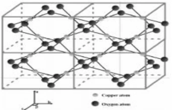 Gambar 2.3 Struktur Kristal CuO (Wang, 2006) 