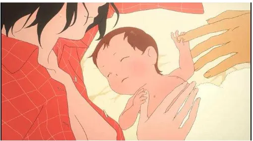 Gambar 3.1. Hana melahirkan Yuki di apartemen tanpa  bantuan dokter atau bidan. 