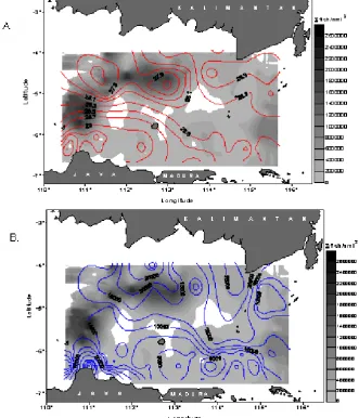 Figure 3.Geographic information system model showing spatial relations between fish density distributions