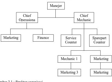 Gambar 3.1 : Struktur organisasi Sumber : CV. Mitra Prima Lestari (2010) 