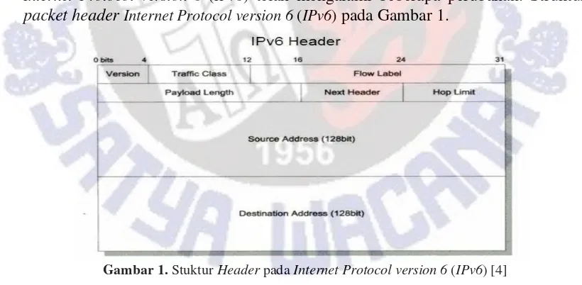 Gambar 1. Stuktur Header pada Internet Protocol version 6 (IPv6) [4] 