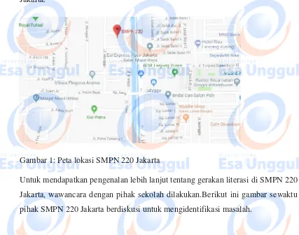 Gambar 1: Peta lokasi SMPN 220 Jakarta
