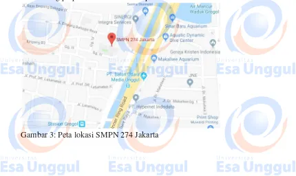 Gambar 3: Peta lokasi SMPN 274 Jakarta