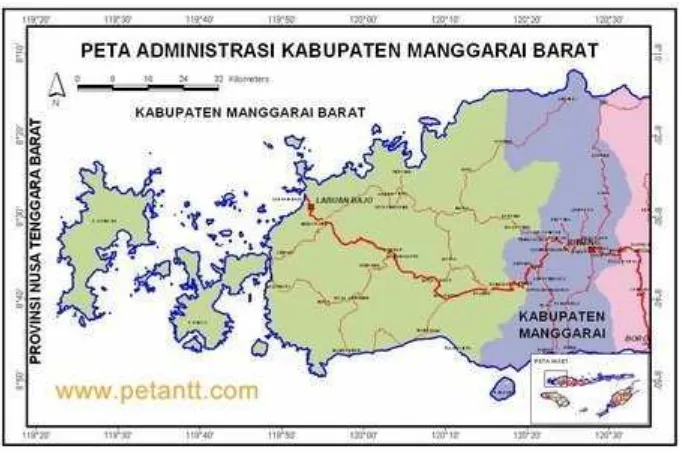Gambar 4.1. Peta Administrasi Kabupaten Manggarai Barat. 