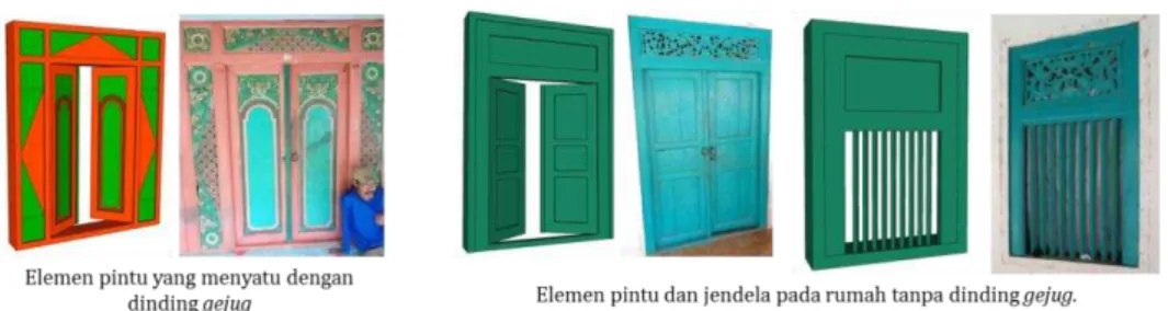 Gambar 4. Elemen Pintu dan Jendela Rumah Bangsal 