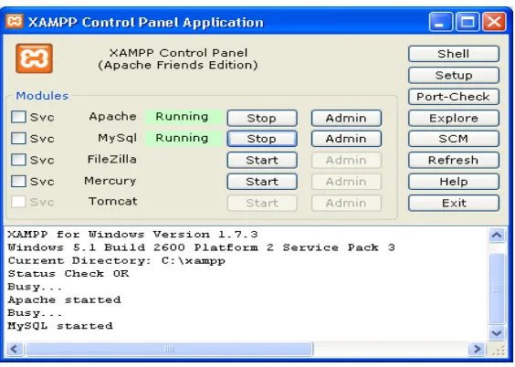Gambar 2.1 Control Panel XAMPP