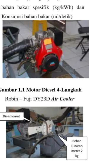 Gambar 1.1 Motor Diesel 4-Langkah  Robin – Fuji DY23D Air Cooler 