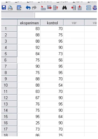 Gambar 3.7 Input Data Uji Normalitas 