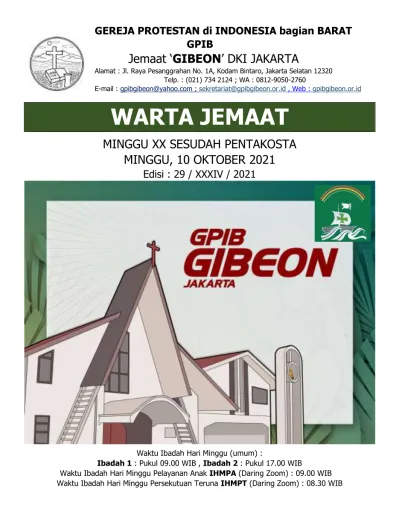 GEREJA PROTESTAN Di INDONESIA Bagian BARAT GPIB Jemaat GIBEON DKI JAKARTA