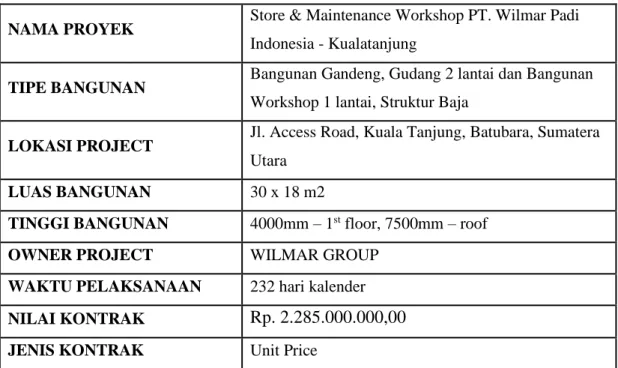 Tabel 4.1. Data Umum Proyek 