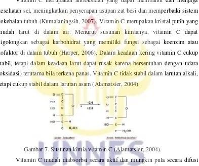 Gambar 7. Susunan kimia vitamin C (Alamatsier, 2004).