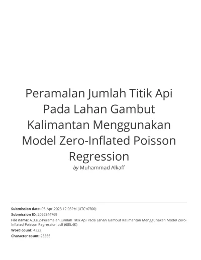 Cek Plagiasi "Peramalan Jumlah Titik Api Pada Lahan Gambut Kalimantan ...