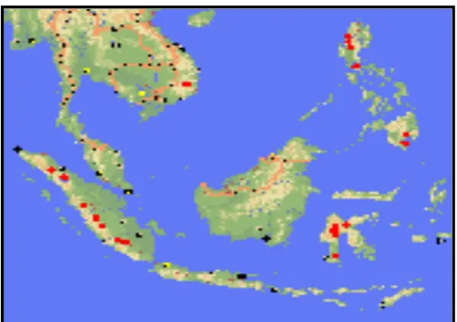 Gambar 2  Penyebaran Cemara sumatra di Indonesia. 