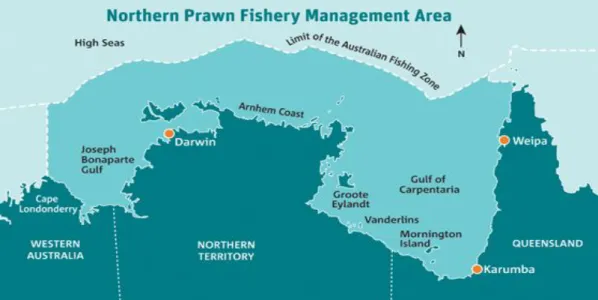 Gambar 4.3 Pengelolaan Perikanan Udang di Utara Wilayah Australia  (sumber: The Australian Fisheries Management Authority - AFMA, 2005) 