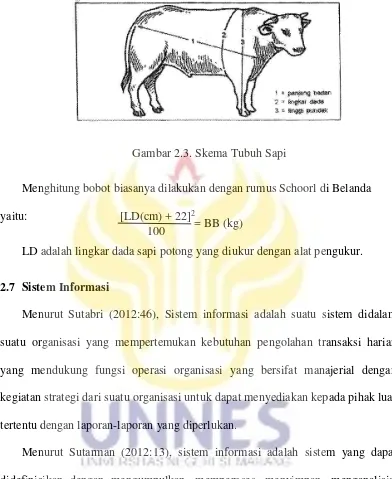 Gambar 2.3. Skema Tubuh Sapi 