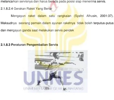 Gambar 2.5 Gerakan Pengembalian Servis 