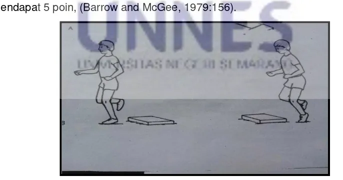 Gambar 2.2 Tes hopping Sumber : Barrow and McGee, 1979:156. 