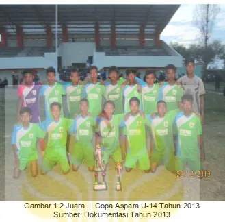 Gambar 1.2 Juara III Copa Aspara U-14 Tahun 2013 