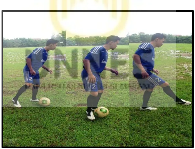 Gerakan Gambar 2 Passing Bawah Sepakbola Dengan Kaki Bagian Dalam 