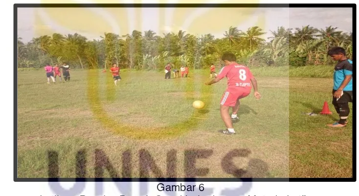 Gambar 6 Latihan Passing Bawah Sepakbola dengan Metode Latihan 