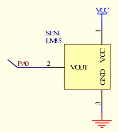 Gambar 3.7 Skematik Rangkaian Sensor LM35 