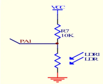 Gambar 3.8 Skematik Rangkaian LDR 