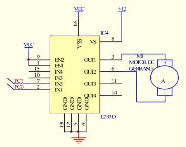 Gambar 3.10 Skematik Rangkaian Driver Motor DC 