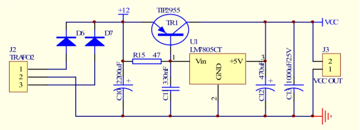 Gambar 3.4 Skematik Rangkaian Power Supply 