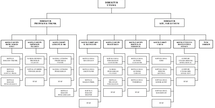 Gambar 3. Struktur Organisasi Perusahaan PT Garam (persero) 