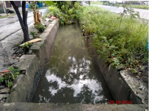 Gambar 3.5: Kondisi saluran drainase STA 1+700 setelah hujan durasi 13 menit.