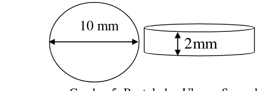 Gambar 5. Bentuk dan Ukuran Sampel 