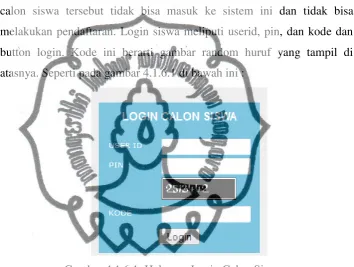 Gambar 4.1.6.1. Halaman Login Calon Siswa  